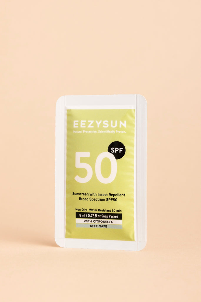 Travel-Size Sunscreen with Insect Repellent Snap Sachets