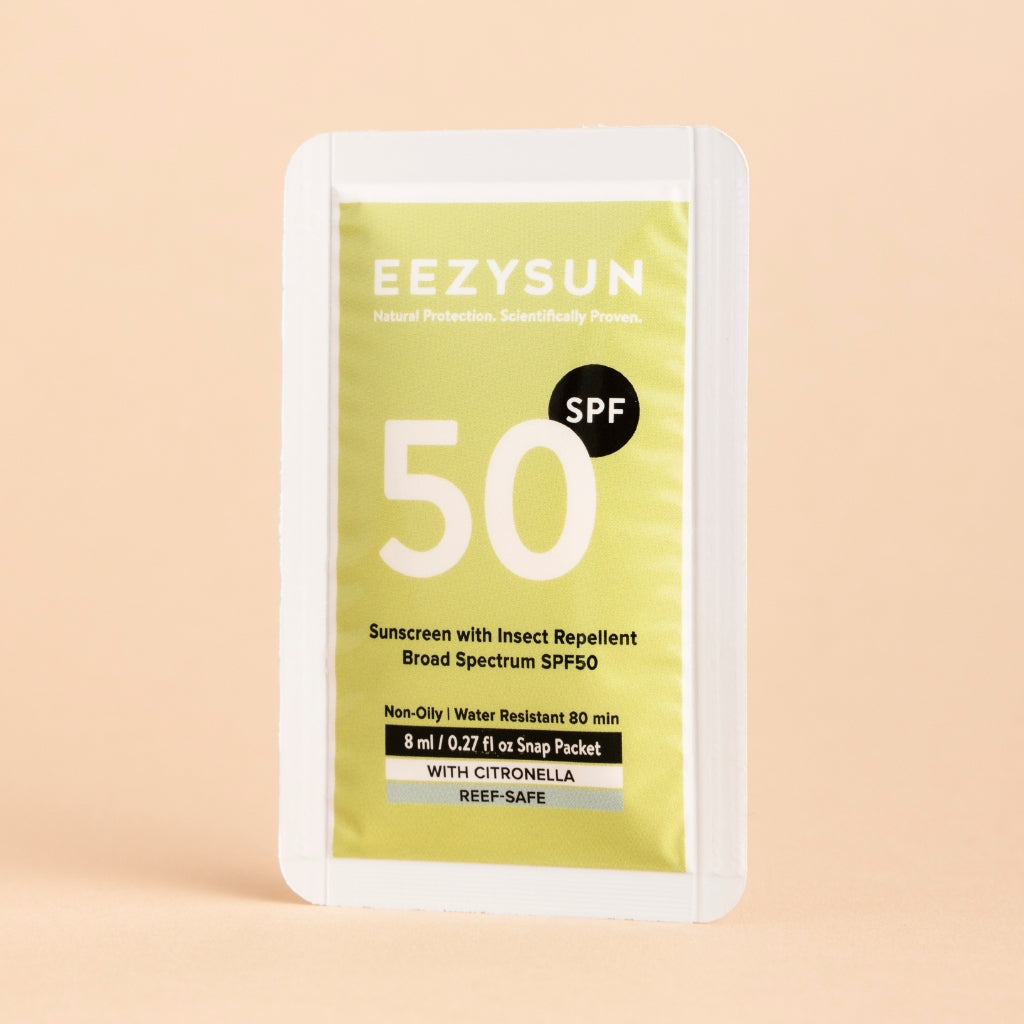 Travel-Size SPF 50 with Insect Repellent Snap Sachets