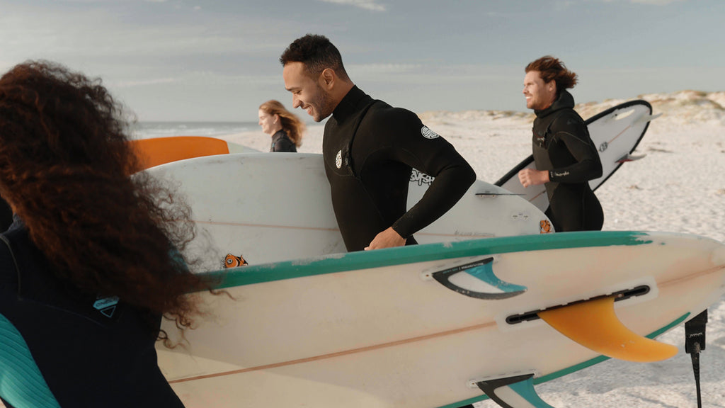 Surfers on the beach